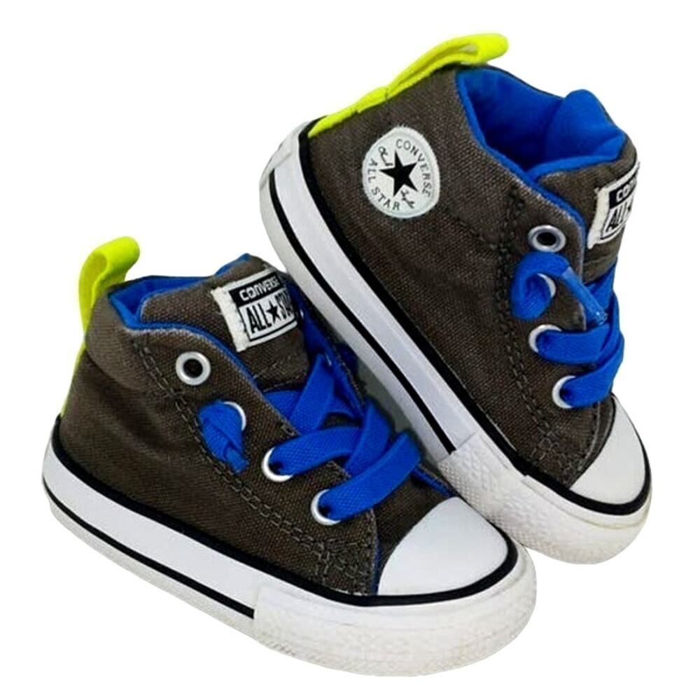 CONVERSE AS Chuck Taylor Toddler HiTop Gray/Blue Sneakers - Size: 4